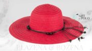 Letní klobouk s korálky červený